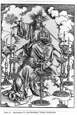 Albrecht Durer's woodcut, "Apocalypse - The Seven Candlesticks"
